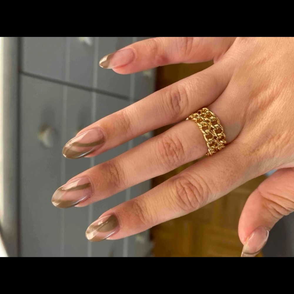 Gold Chain Ring adjustable - Picture 4 of 5